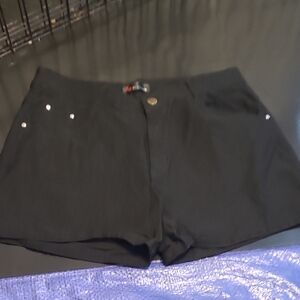 Elegant Black High Waist Women's Shorts